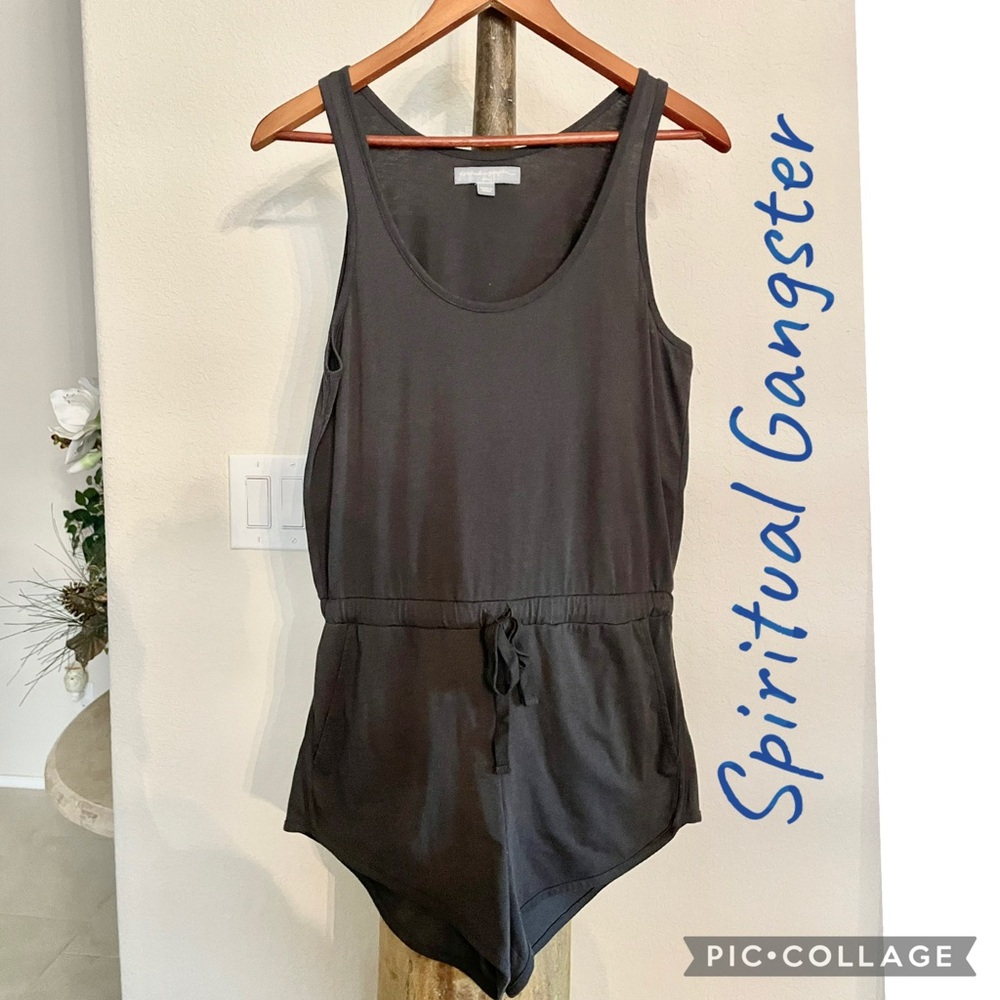 NWOT~SPIRITUAL GANGSTER (faded black kinda) perfect lounge romper w pockets SZ:S - Picture 2 of 11